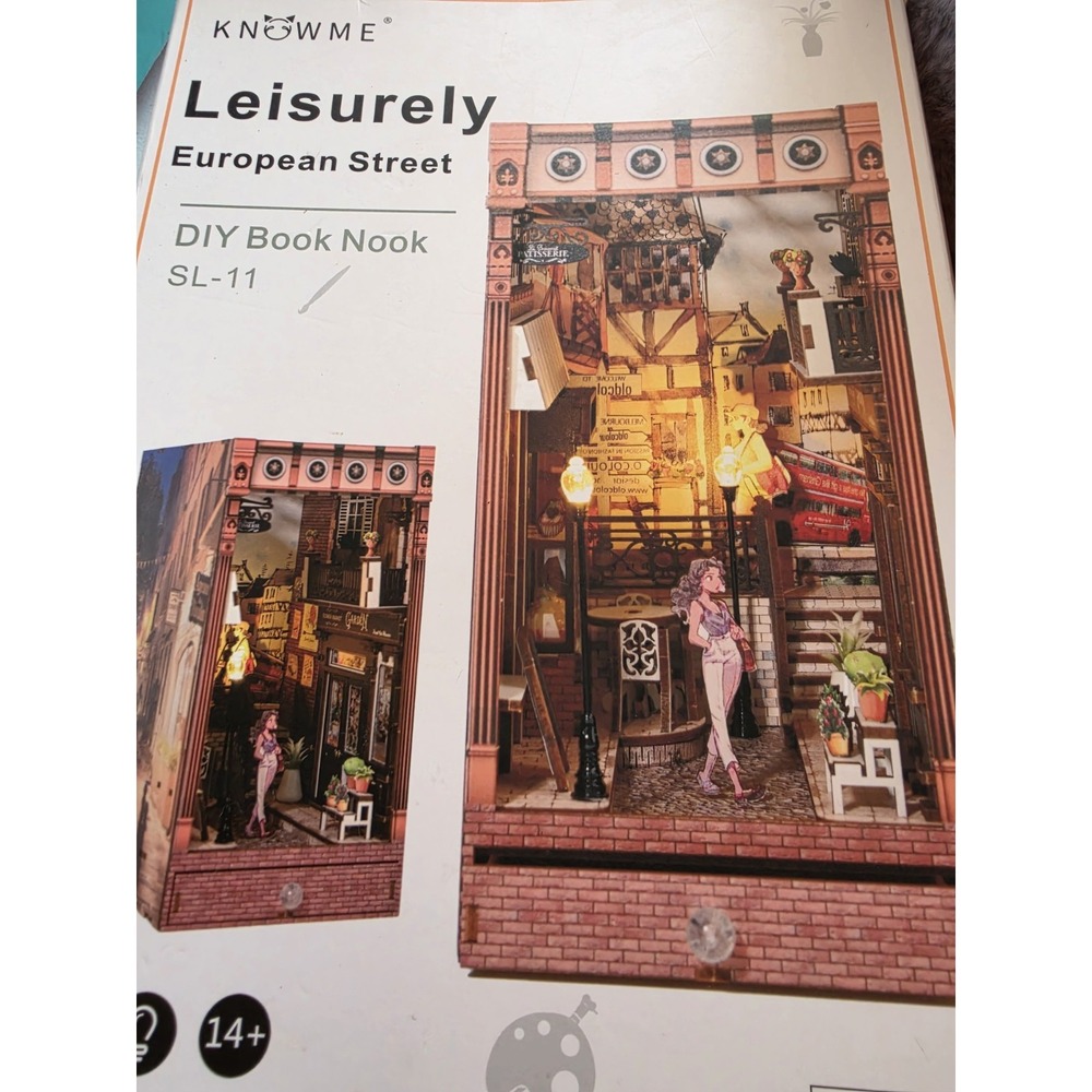 Know me Leisurely European Street DIY Book Nook New Open Box Adult